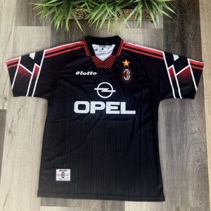 Ac Milan 1997-1998 Retro Soccer Jersey Vintage Football Shirt Opel Lotto Sz L